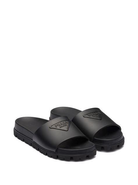 prada black pool slides|farfetch prada slides.